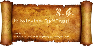 Mikolovits Györgyi névjegykártya